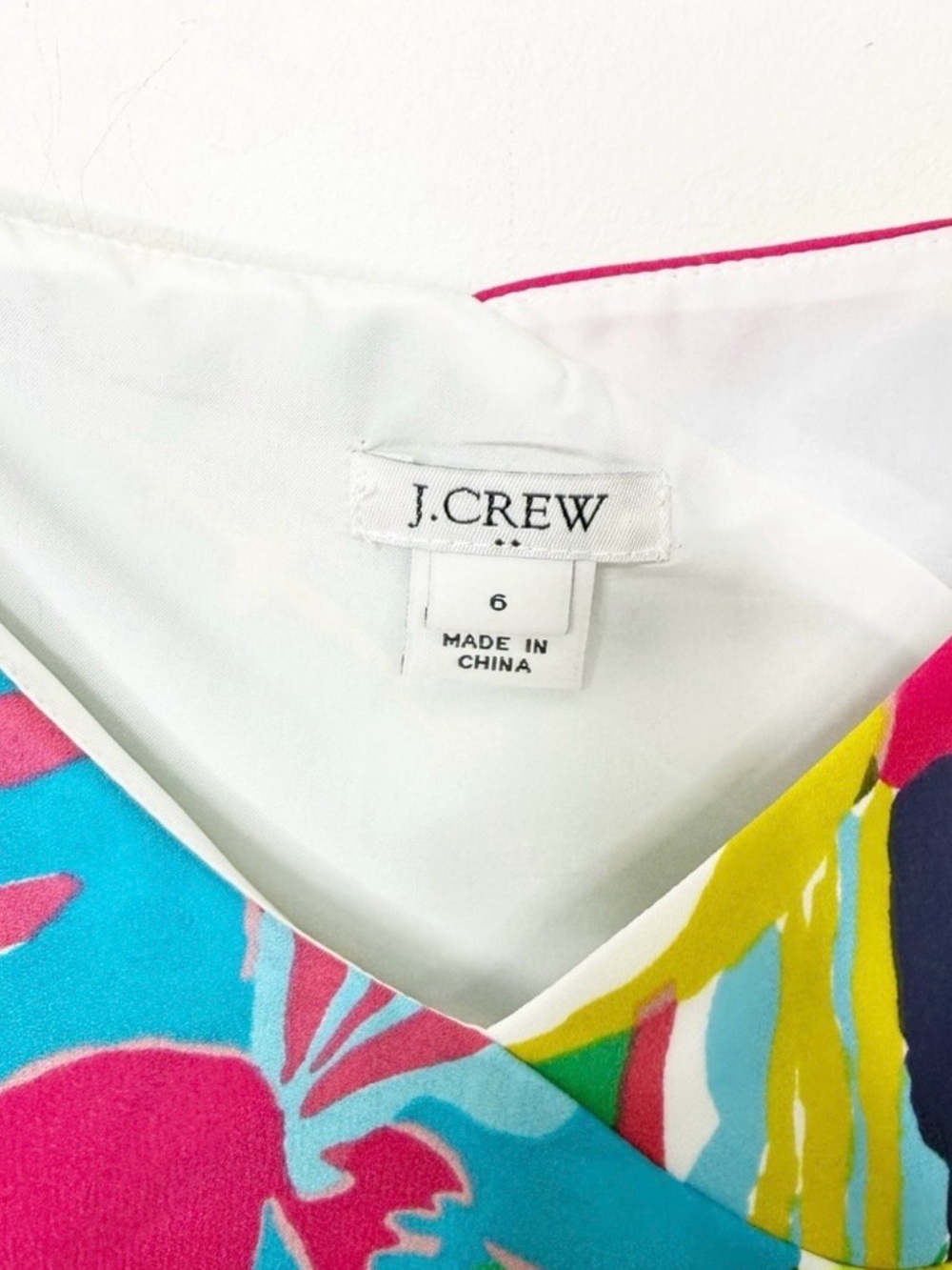 J. CREW | Tropical Floral Print Ruffle Front Cami Dress Sz 6 Summer Vacation - Picture 3 of 6